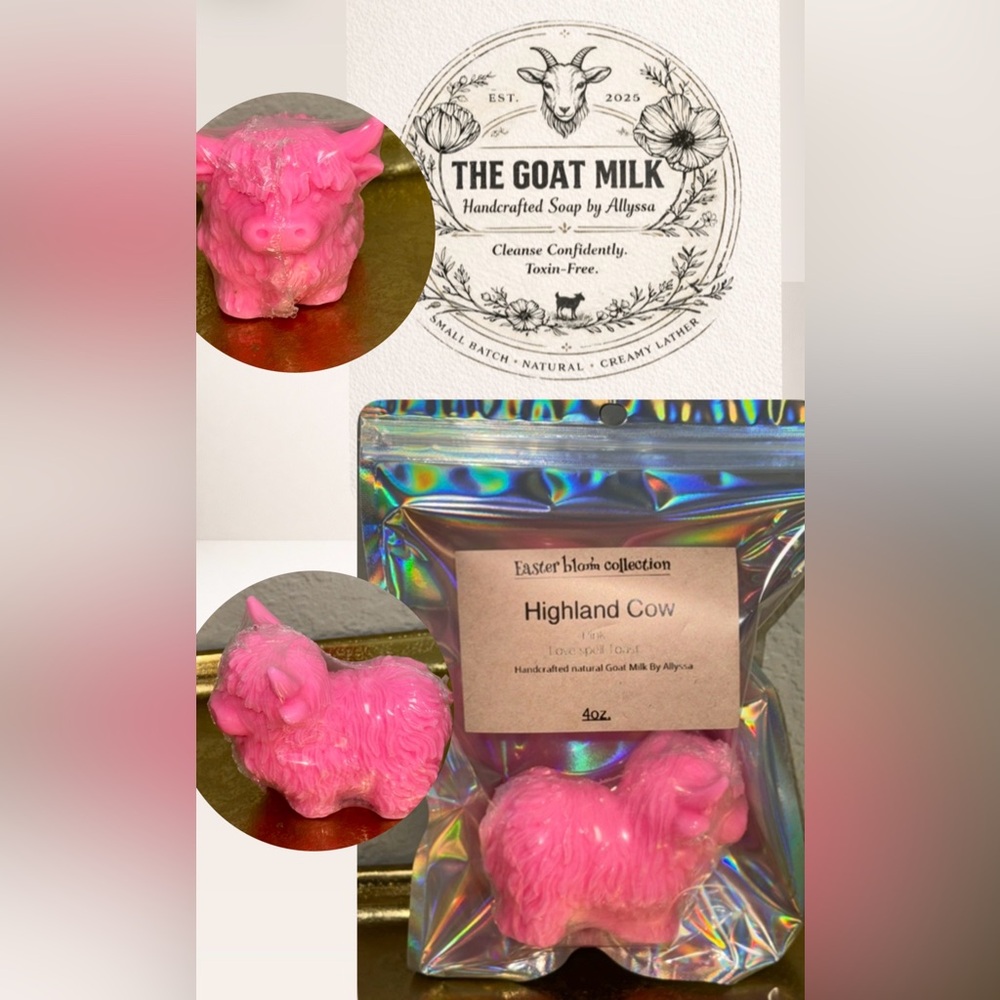 HandCrafted Goat Milk Lovespell Pink Highland Cow